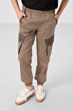 Camel Standart Fit Dokuma Hafif Esnek Chino Erkek Çocuk Pantolon - 11271