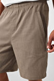 Camel Standart Fit Dokuma Hafif Esnek Chino Erkek Şort - 81292