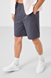 Gri Standart Fit Dokuma Hafif Esnek Chino Erkek Şort - 81293