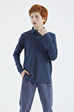 İndigo Polo Yaka Basic Uzun Kollu Erkek Çocuk T-Shirt - 11170