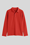 Coral Polo Yaka Basic Uzun Kollu Erkek Çocuk T-Shirt - 11170