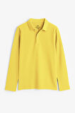 Sarı Polo Yaka Basic Uzun Kollu Erkek Çocuk T-Shirt - 11170