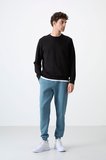 Standart Fit Basic O Yaka 2li Paket Siyah Erkek Sweatshirt - 88053