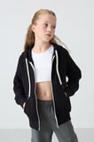 Fermuarlı Pamuklu 2li Paket Siyah-Yaban Gülü Kız Çocuk Sweatshirt - 75149