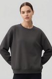 Basic Oversıze O Yaka 3lü Paket Koyu Gri-Bej- Yaban Gülü Kadın Sweatshirt - 97053