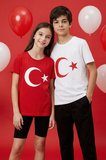 Kırmızı Ay Yıldız Baskılı Unisex T-Shirt - 11333