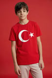 Kırmızı Ay Yıldız Baskılı Unisex T-Shirt - 11333