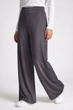 Koyu Gri Comfort Fit Geniş Paça Korsajlı Palazzo Kadın Pantolon - 94681