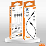 3.5mm Jack Hasır Aux Kablo BlueWolf MK-031
