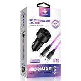 RGB Işıklı 3.1A Çift Usb Girişli (İphone) Araç Şarj Aleti Arbaks Arb-604
