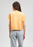 Mavi Sarı Crop Basic Tişört 168220-84617