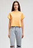 Mavi Sarı Crop Basic Tişört 168220-84617