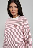 Mavi Logo Baskılı Kırmızı Çizgili Sweatshirt 1S10100-86680