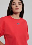 Mavi Logo Baskılı Kırmızı Crop Tişört 1611585-71083