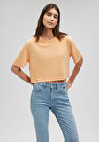 Lux Touch TENCEL TM Turuncu Basic Crop Tişört 1612231-71240