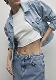 Megi Mavi Premium Buz Mavi Jean Ceket 1110389-86747