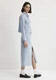 Thalia Mavi Premium Buz Mavi Jean Ceket 1110289-86792