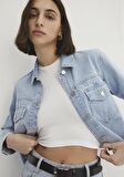 Thalia Mavi Premium Buz Mavi Jean Ceket 1110289-86792