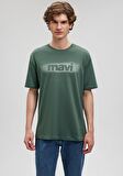 Mavi Logo Baskılı Yeşil Tişört 0612002-81570