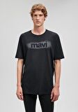 Mavi Logo Baskılı Siyah Tişört 0612002-900