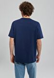 M066842-70758 Mavi Erkek Mavi Logo T-Shirt Derin Lacivert
