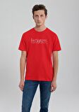 M067115-70471 Mavi Erkek İstanbul Baskılı T-Shirt Kırmızı