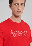 M067115-70471 Mavi Erkek İstanbul Baskılı T-Shirt Kırmızı