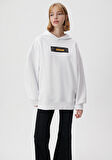 Mavi Hüzünlü Karışık Baskılı Kapüşonlu Beyaz Sweatshirt 0S10124-620