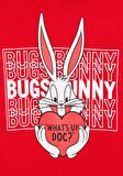 Mavi Bugs Bunny Baskılı Kapüşonlu Kırmızı Sweatshirt 7S10036-70471