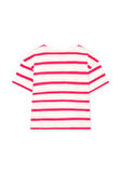 Mavi Logo Baskılı Pembe Çizgili Crop Tişört 7610182-71111