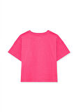 Mavi Logo Baskılı Pembe Crop Tişört 7610181-71111