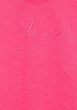 Mavi Logo Baskılı Pembe Crop Tişört 7610181-71111
