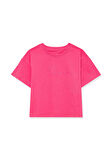 Mavi Logo Baskılı Pembe Crop Tişört 7610181-71111