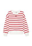 Mavi Logo Baskılı Kırmızı Çizgili Sweatshirt 7S10038-82054