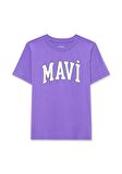 Mavi Logo Baskılı Mor Tişört 6610030-70606