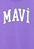 Mavi Logo Baskılı Mor Tişört 6610030-70606