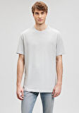 Bisiklet Yaka Gri Basic Tişört 0611824-70075