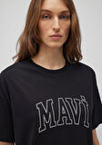 Mavi Logo Baskılı Siyah Tişört 1611193-900