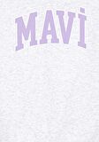 Mavi Logo Baskılı Kapüşonlu Gri Sweatshirt 7610035-85438