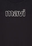 Mavi Logo Baskılı Siyah Tişört 66323900