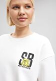 Mavi Spongebob Baskılı Beyaz Sweatshirt 1S10126-70057