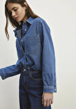Alesta Classic Denim Koyu Mavi Vintage Jean Gömlek 1210780-87096