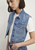 Rona Classic Denim İndigo Mavisi Jean Yelek 1110450-86815