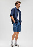 Hamburg MV91 Street İndigo Mavisi Jean Şort 0410681-87150