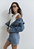 Millie 90lar İndigo Mavisi Jean Şort 1458987073