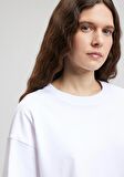 Mavi Beyaz Basic Crop Tişört 1612377-620