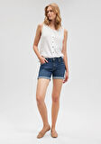 Pixie Casual Vintage Derin Mavi Jean Şort 1437087076