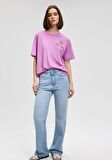 Mavi Sırt Baskılı Mor Tişört 1612527-70584