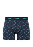 Mavi 3lü Baskılı Lacivert Boxer Seti 0911506-70490