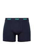 Mavi 3lü Baskılı Lacivert Boxer Seti 0911506-70490
